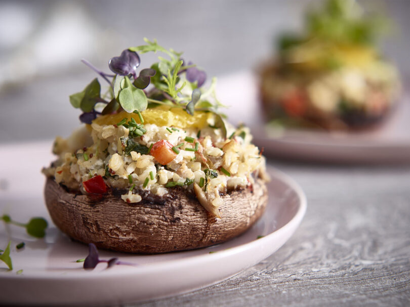 Crab and Rice Stuffed Portobellos