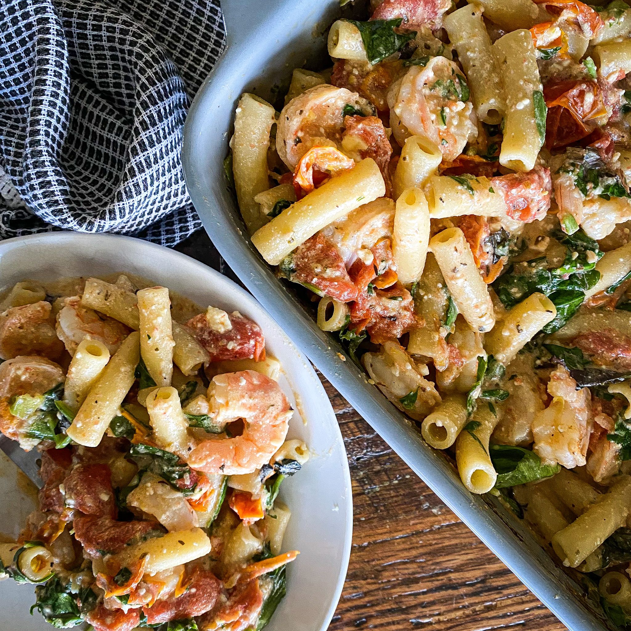 Baked Feta Pasta w/ Shrimp Recipe • Seafood Nutrition Partnership