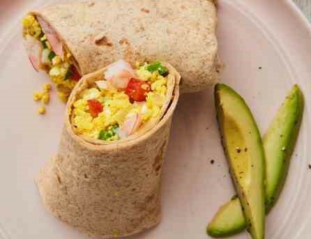 Shrimp and Egg Breakfast Burrito